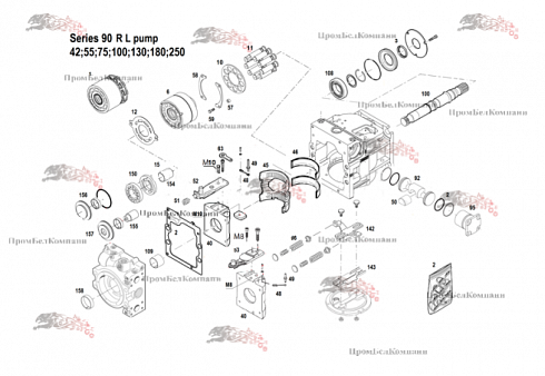 Гидронасос аксиально-поршневой Sauer Danfoss 90R042 FCPBB80R7T8BB1EEG484830 ( 80003478 ) 