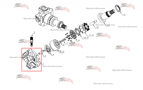 A6VM115 Крышка гидромотора Bosch Rexroth A6VM115EP100P000A/71AWV0D4A11CV-Y ( R902200241 ) / JCB 332/M7242