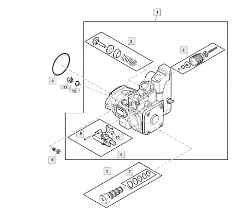 Изображение запчастей: Насос RE258468 John Deere, Bosch Rexroth RE289097/RE563717/PG201104. Трактор John Deere