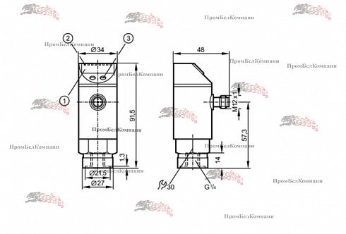 Изображение датчик давления электронный ifm electronic pn5007 ( pn-001brbr14-hfpkg/us/ /v) 