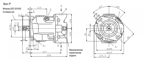A10VSO71 Гидронасос аксиально-поршневой Brueninghaus / Rexroth A10VSO71DFLR/31R-PPA12N00 (R910948790)