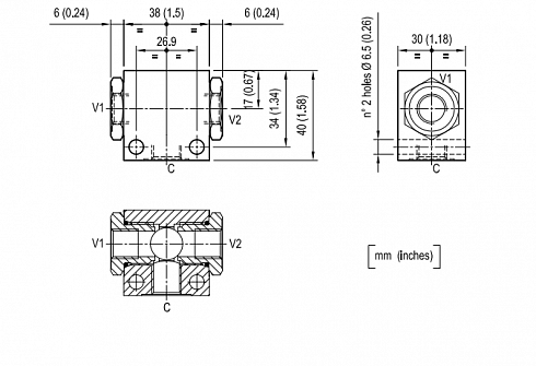 Клапан гидравлический (гидроклапан) Bosch Rexroth Oil Control 05990500090000A VFC-NC-14-A (R930002701) для Manitou MLT634,  John Deere 3400