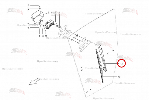 Рычаг стеклоочистителя B81.01165 для свеклоуборочного комбайна Grimme Rexor 620/630