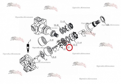 A6VM115 Прижимная пластина гидромотора Bosch Rexroth A6VM115EP100P000A/71AWV0D4A11CV-Y ( R902200241 ) / JCB 332/M7242