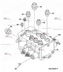 Картинка гидрораспределитель bosch rexroth r908407441 / jcb 334/f1364 для jсв 4сх