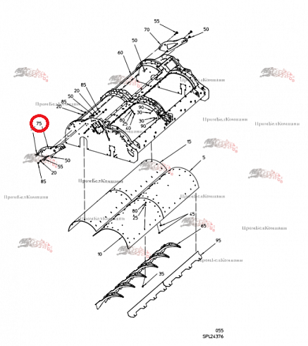 Консоль короткая справа 101.04243 для свеклоуборочного комбайна Grimme Rexor 620/630