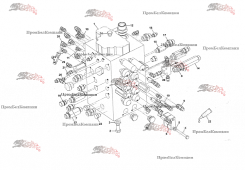Гидрораспределитель KYB C0170-41036 (400/A4940) для экскаватора JCB JS131 LC