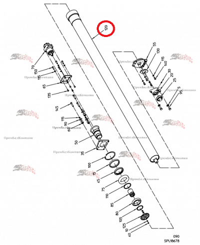 Стальной валец 101.03847 для свеклоуборочного комбайна Grimme Rexor 620/630