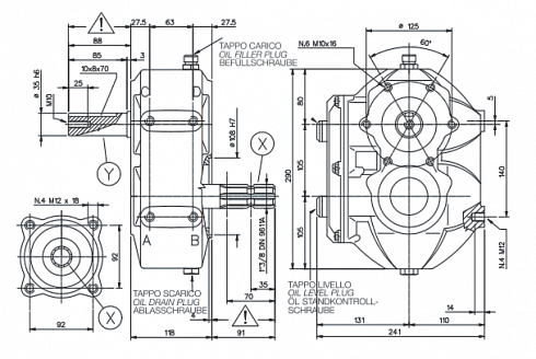 Редуктор / коробка передач BONDIOLI & PAVESI BIMA M7 6005.002.019  ( 6005002019 ) 1,92:1  
