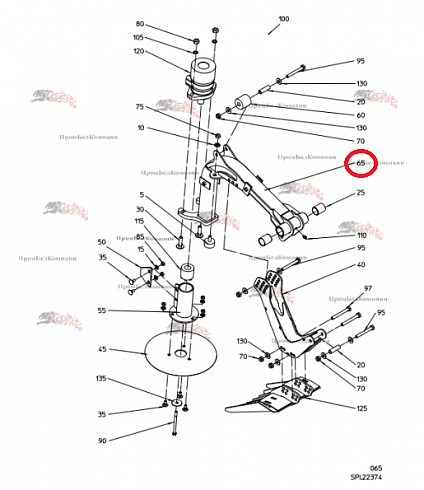 Роторный держатель 101.06868 для свеклоуборочного комбайна Grimme Rexor 620/630