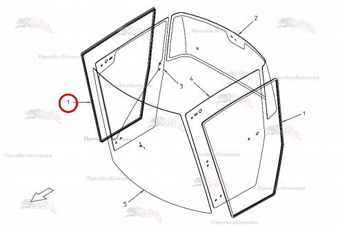 Уплотнитель двери B81.00945 для свеклоуборочного комбайна Grimme Rexor 620/630