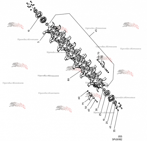 Роторный вал SPI.00182 для свеклоуборочного комбайна Grimme Rexor 620/630