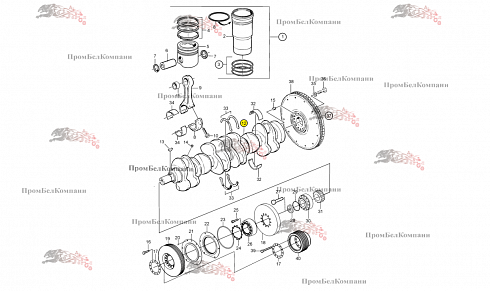 Коленвал ( коленчатый вал ) 20538850 / 20533078 / 3832928  двигателя VOLVO Penta TWD1240VE / TWD 1240 VE