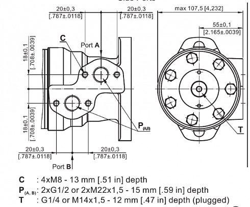 Гидромотор героторный M+S Hydraulic MR 80 CDV/4