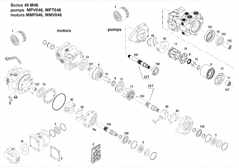 Изображение запчастей: Гидромотор MMV 046 Sauer Danfoss (M46-4010)