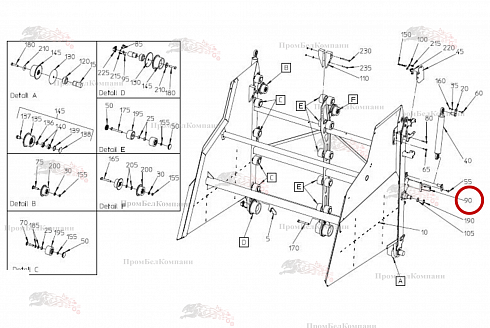 Стойка 015.76308 для свеклоуборочного комбайна Grimme Rexor 620/630