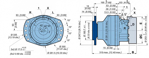 MS08 MSE08 Гидромотор радиально-поршневой Poclain Hydraulics MS08-0-121-R08-1120-EJ00 ( 008143755H )