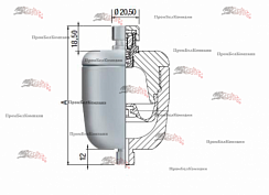 Картинка пневмогидроаккумулятор  saip l.2.0,35.1.0.s.a 60 bar для  а-332в, а-332в4, а-342в, а-342в4, а-342с4, а-342р, а-352, то-18, то-18б, то-18б2, то-18б3, то-18б4, то-18б5, то-28, то-28а
