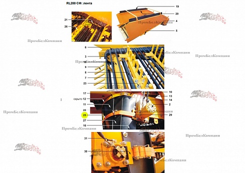 Изображение запчастей: Натяжной ремень 30-M28-009-038-008 для свеклопогрузчика Franz Kleine (Кляйн) RL 200 SF Mouse (Мышка)