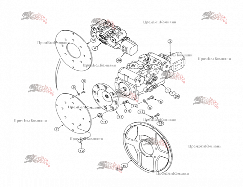 4TR51DN  Гидронасос тандемный (двойной) Sauer Danfoss 83002140 (4TR51DNXAX100N3434NNN51DNXBX100N3434NNNE1NENNNNRNGN) для мини-погрузчика с бортовым поворотом Case 85XT