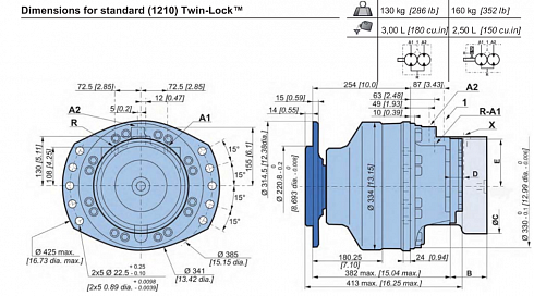 MSE18 / MSE 18 / MS18 / MS 18  Гидромотор радиально-поршневой  Poclain Hydraulics MSE18-D-J21-R18-7221-25MV /  MSE18-D-J21-R18-7221-25MU / B01049P