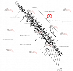 Картинка запчастей: Роторный вал 201.03776 для свеклоуборочного комбайна Grimme Rexor 620/630