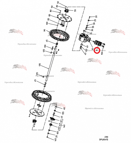 Гидромотор Sauer Danfoss OMS 250 (11087658) B92.04234 для свеклоуборочного комбайна Grimme Rexor 620/630