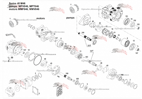 Гидромотор Sauer Danfoss MMV046CAABEANNN** (M46-4120)