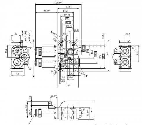 Регулирующий клапан / регулятор BOSCH REXROTH EHR5-LS 0 521 222 101 ( 521222101) для тракторов МТЗ-3022 / 4522 / 2522 / 2822