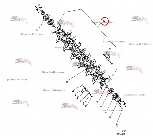 Роторный вал 201.03775 для свеклоуборочного комбайна Grimme Rexor 620/630