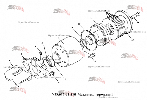 Механизм тормозной У35.615-35.510 Амкодор
