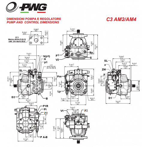 C346 Гидронасос аксиально-поршневой PWG 905/05-16 Part.№ C346XXAM2640R1GIM / 2030254603 для техники Kaweco