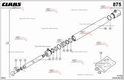 Картинка гидроцилиндр 0000406562 в сборе для комбайна claas lexion 560