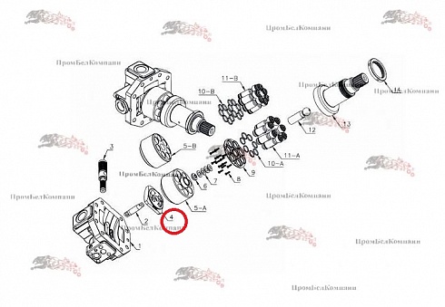 A6VM115 Распределитель гидромотора Bosch Rexroth A6VM115EP100P000A/71AWV0D4A11CV-Y ( R902200241 ) / JCB 332/M7242