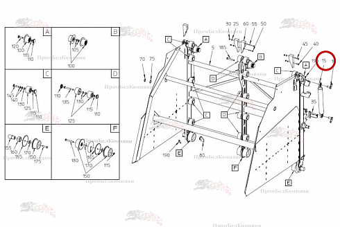 Гидроцилиндр (цилиндр двойного действия) 092.01370 для свеклоуборочного комбайна Grimme Rexor 620/630