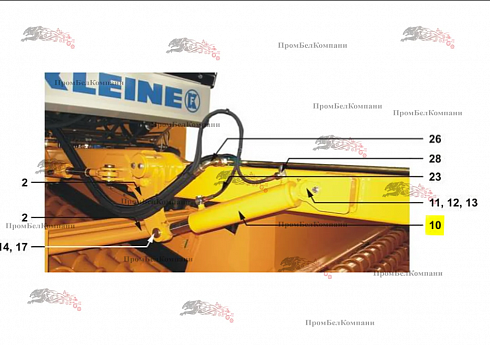 Изображение гидравлический цилиндр (гидроцилиндр) 80/50х350 21-m10-003-062-001 для franz kleine (кляйн) rl 200 sf mouse (мышка) 