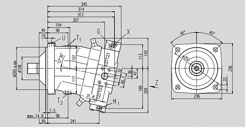 Изображение A6VM200 Гидромотор аксиально-поршневой (гидромотор хода) Bosch Rexroth  A6VM200EP2/63W-VAB017FPA   ( R902119680 ) для свеклопогрузчика Franz Kleine (Кляйне)  RL 200 SF Mouse (Мышка) гидромоторы