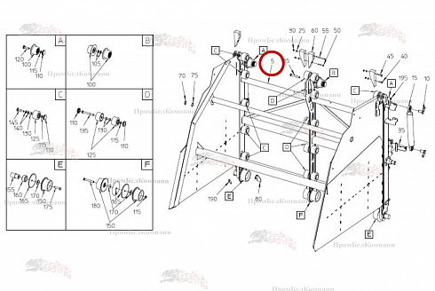 Рама выгрузной части бункера 100.93961 для свеклоуборочного комбайна Grimme Rexor 620/630