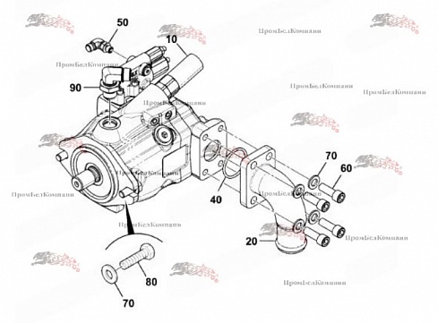 A10VO45 A10VO A10V045 Гидронасос аксиально-поршневой Bosch Rexroth AL A10VO 45LA8DS/53R-VSC12N00 ( R902547477 ) / 334/F2216 для JCB 525-60AG