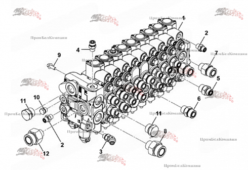 R908407309 A Гидрораспределитель Bosch Rexroth R908407309 JCB 334/V6000 для мини-экскаватора JCB 65R-1