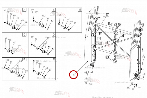 Выгрузная часть бункера 100.94116 для свеклоуборочного комбайна Grimme Rexor 620/630