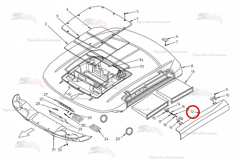 Крышка B81.00883 для свеклоуборочного комбайна Grimme Rexor 620/630