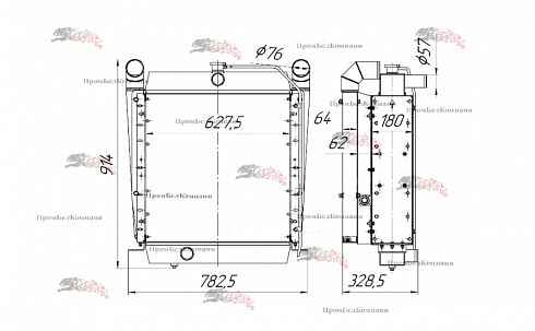 Блок радиаторов Б140К.1301.0000 Амкодор 332(А/В), А-342, А-352
