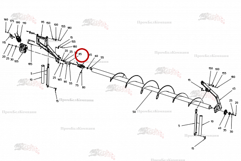 Вал редуктора 037.07286 для свеклоуборочного комбайна Grimme Rexor 620/630
