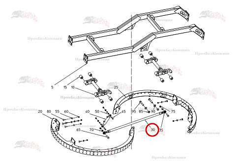 Шпиндель 100.99021 для свеклоуборочного комбайна Grimme Rexor 620/630