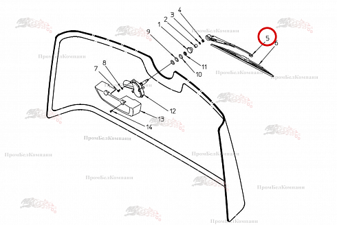 Рычаг стеклоочистителя B81.01062 для свеклоуборочного комбайна Grimme Rexor 620/630