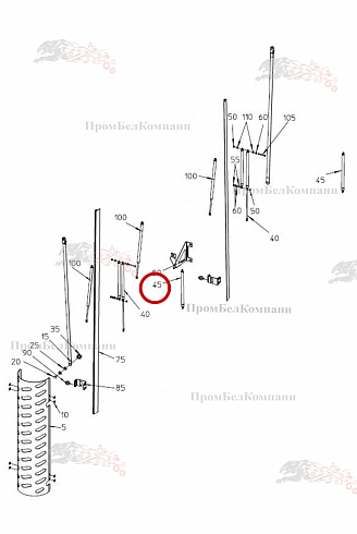 Пневматическая рессора B89.02133 для свеклоуборочного комбайна Grimme Rexor 620/630