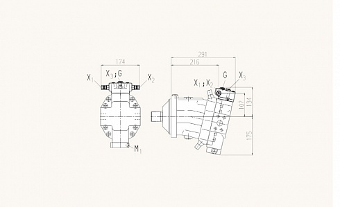 A6VM107 Гидромотор аксиально-поршневой Bosch Rexroth A6VM107DA1/63W-VZB01700B / MNR:R902209957 / CNR: BHN1300