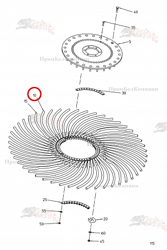 Зубец 1500 032.02584 для свеклоуборочного комбайна Grimme Rexor 620/630