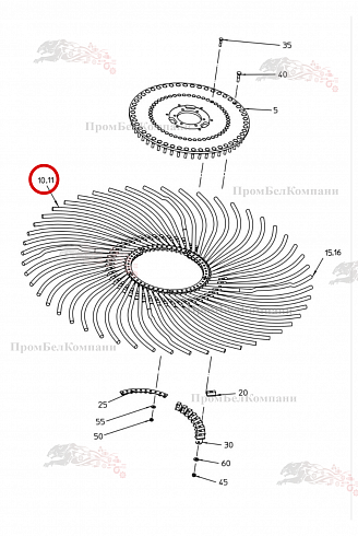 Зубец 1700 с выступами 032.02640 для свеклоуборочного комбайна Grimme Rexor 620/630